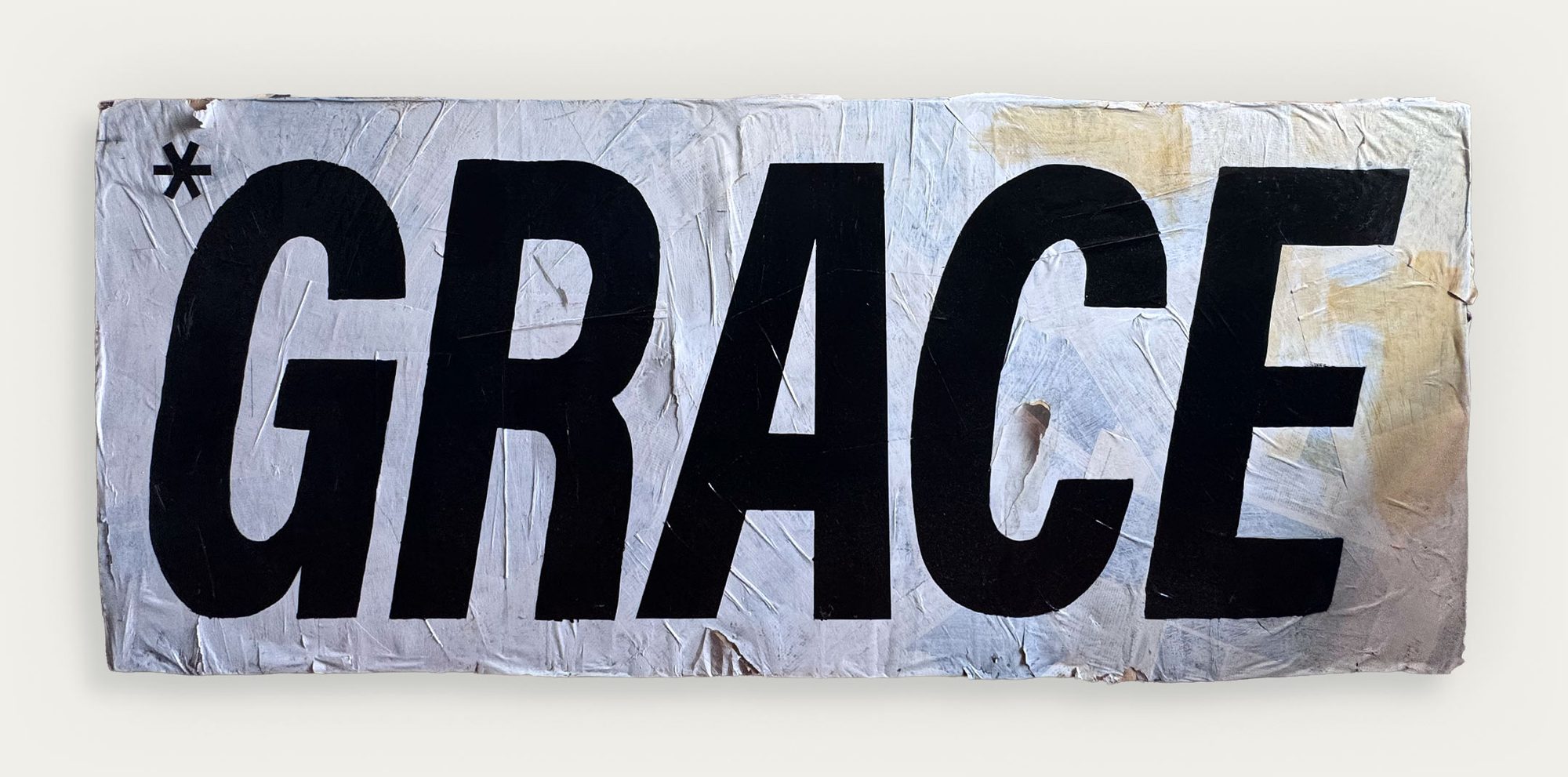 ✱GRACE — enamel on salvaged signage